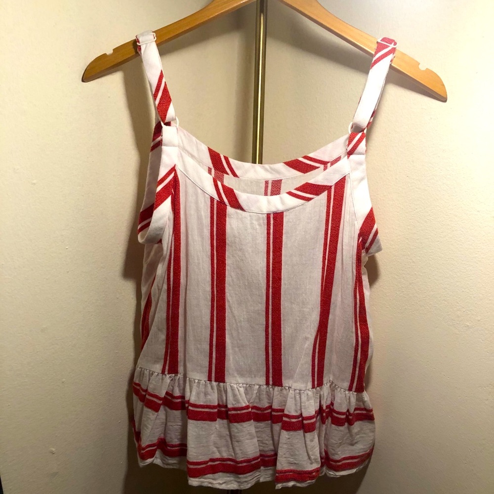 Striped Ruffle Tank Top - Picture 2 of 2